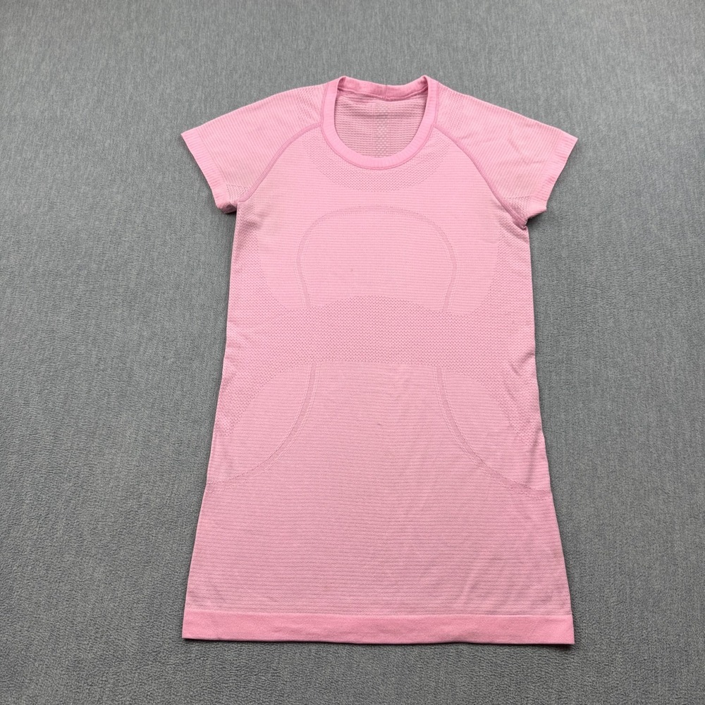 Lululemon Shirt Womens 6 Pink Swiftly Tech Short Sleeve Stretch Workout Gym Yoga